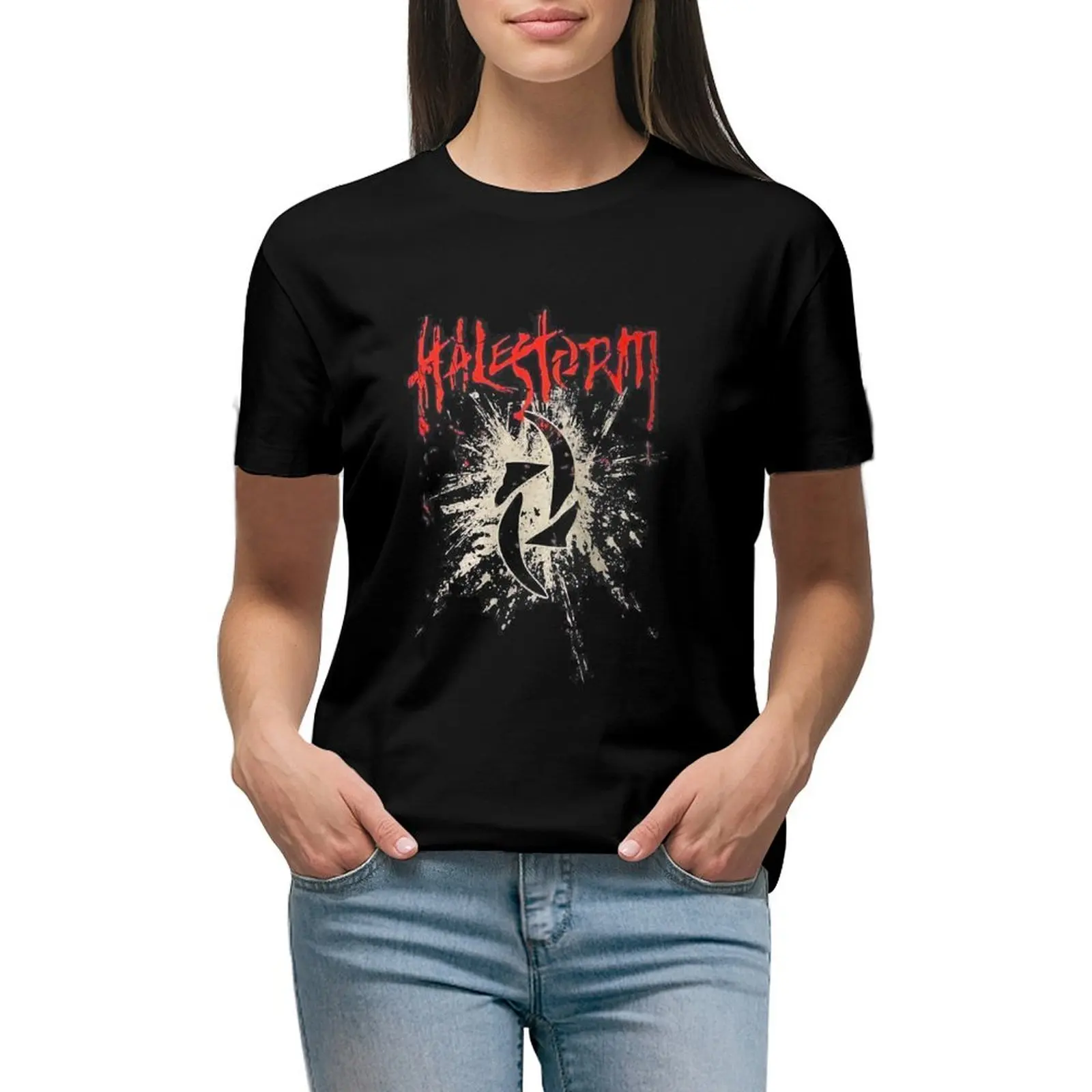 

Halestorm Band Woman's Tee T-Shirt aesthetic clothes funnys animal prinfor black t-shirts for Women