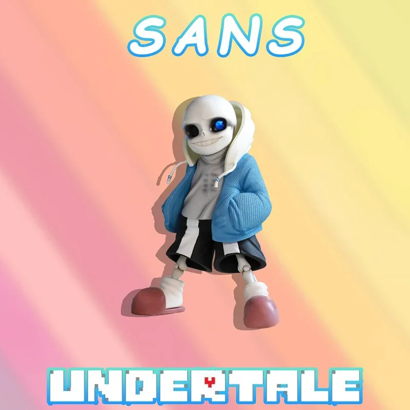 

Фигурка Undertale Sans аниме, Коллекционная модель игрушек, светящиеся глаза, Детская кукла, подарок на день рождения, 17 см