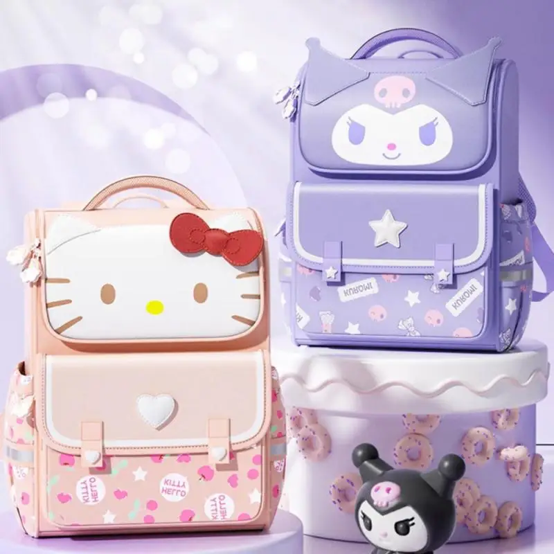 Cinnamoroll Children\'s Backpack Grades 1-6 Anime Cartoon Hello Kittys Kuromi Backpack High Capacity Student Backpack Girl Gift