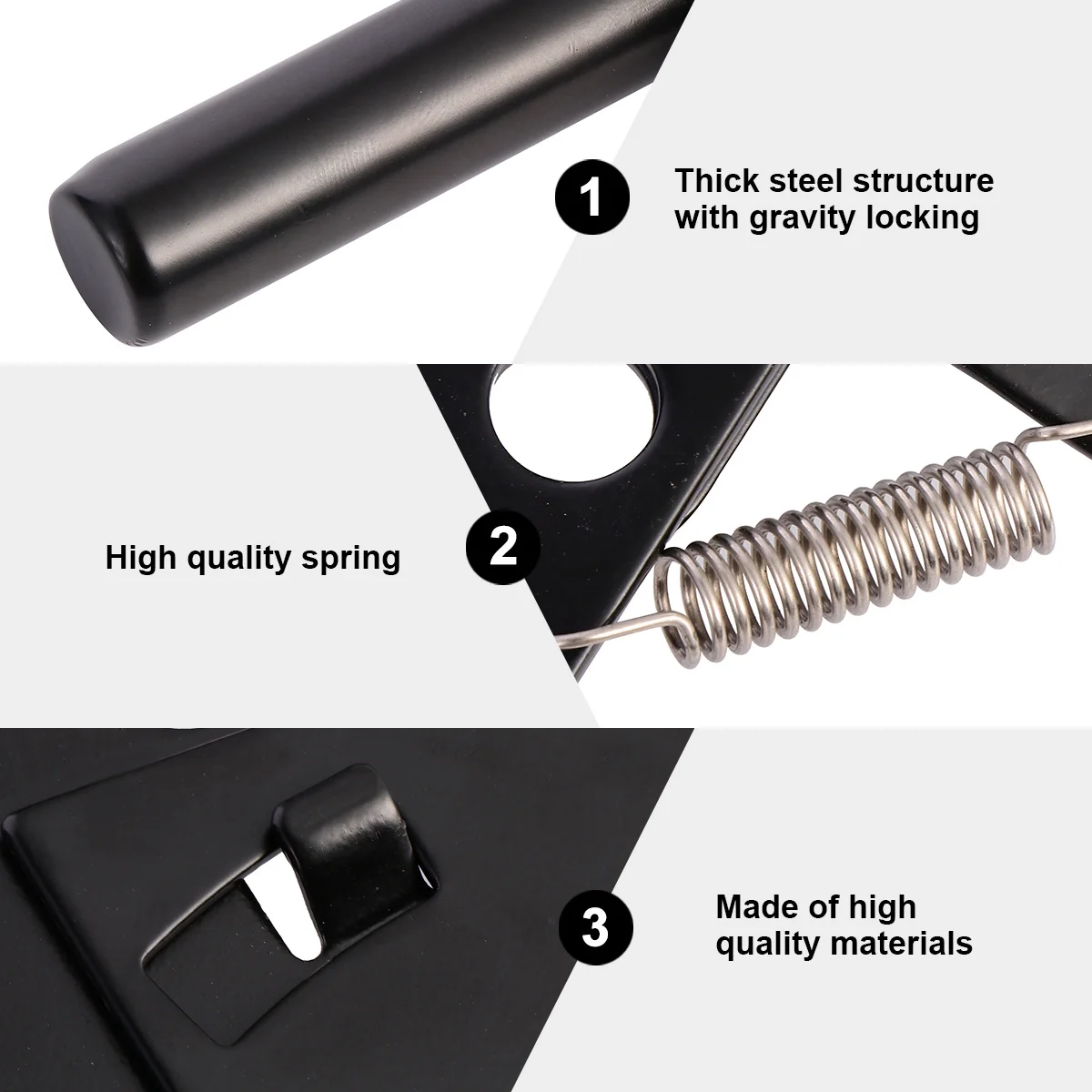 

Quick Release Gate Latch Heavy Duty Post Mount Automatic Self-Locking Door Latch For Wood Metal Gates Yard Fence Safety Hardware