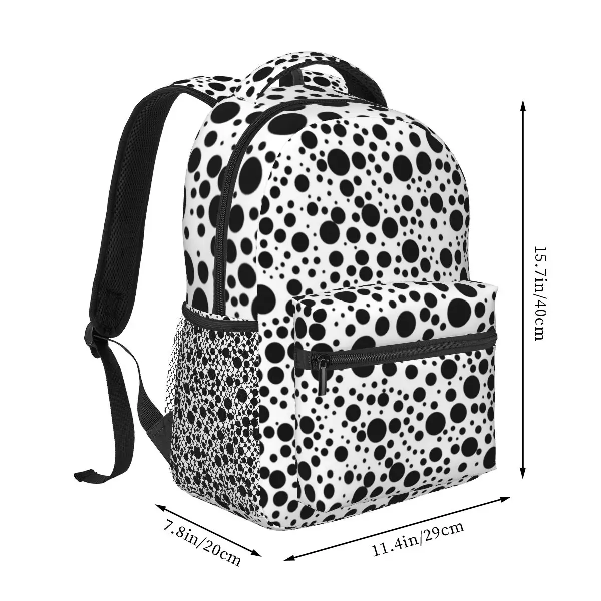 Dalmatian Spots (blackwhite) Backpacks Boys Girls Bookbag Children School Bags Travel Rucksack Shoulder Bag Large Capacity