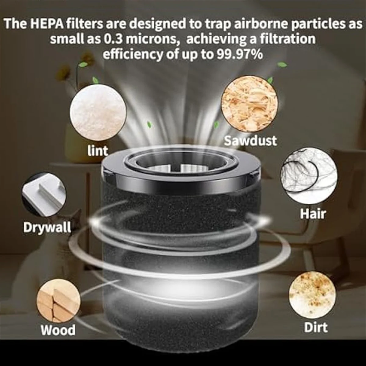 ATP778-3 pezzi DCV5801H Filtro HEPA per aspirapolvere DCV580H, DCV581H 20V MAX Vuoto umido/secco con 6 filtri con manicotto in schiuma