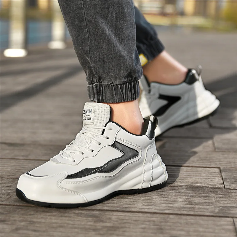 Man Sneakers Booster Elevator Shoes Height Increase Insole 6cm  Taller Heel Lift Chunky