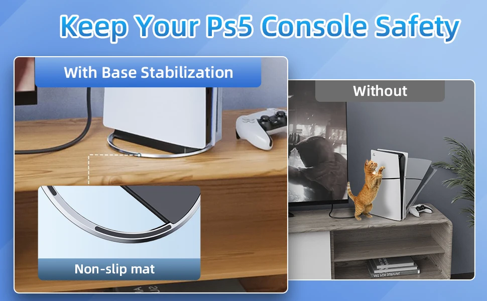 2025 Neuer vertikaler Ständer für PS5-Konsolen Playstation 5 Slim Base-Zubehör für PS5 Pro-Konsolenscheibe und Digital – Detail 6