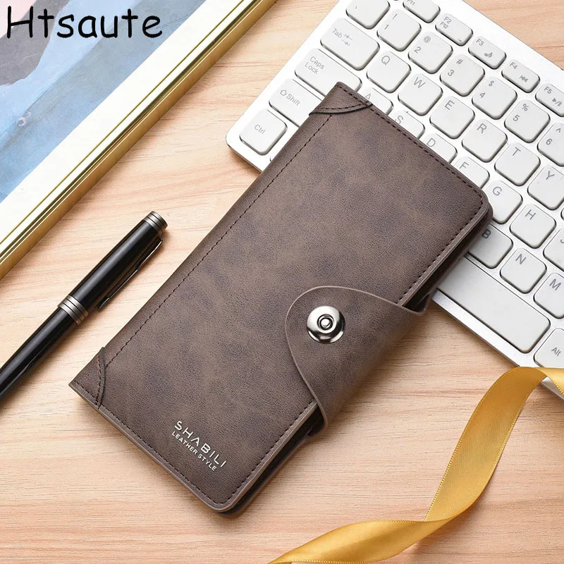 

Good-looking Wallet For Men Solid Color Purses Vintage Large Card Holder Male Portable Travel Cash Coin Pouch Photo Card Bag