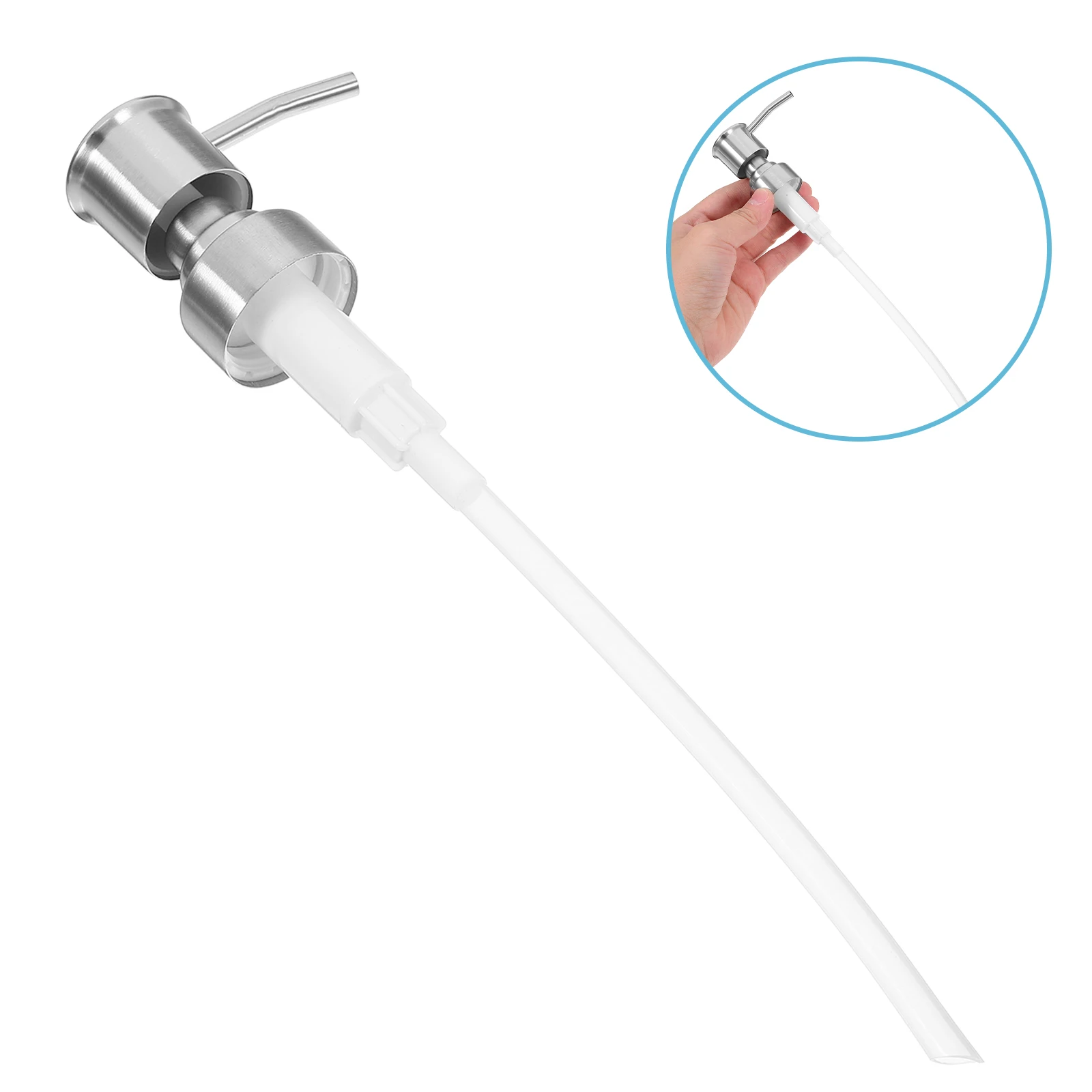 

1pc Stainless Steel Soap Replacement Pump Liquid Dispenser For Bathroom Kitchen Use Compatible With Glass Plastic