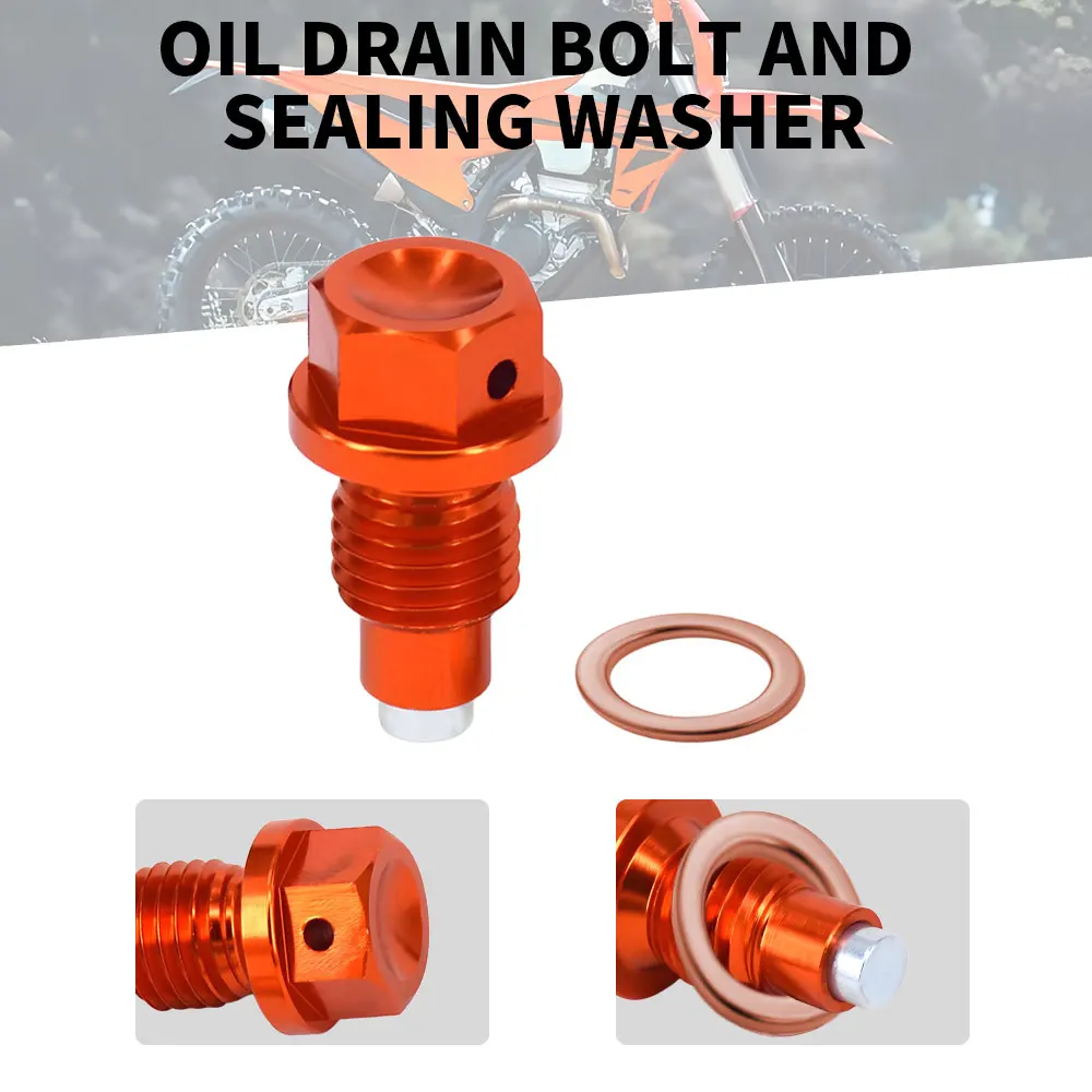 M12*1.5 Magnetic Frame Oil Drain Plug Bolt Screw For KTM SX XC XCF XCW SXF EXC EXCF 125 200 250 300 350 450 530 SMR Duke 450-690
