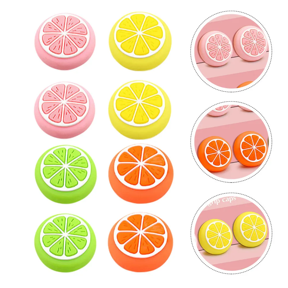 

8Pcs Vibrant Fruit Shaped Silicone Joystick Caps Thumb Stick Cover for Controllers Anti Skid Grip Comfort