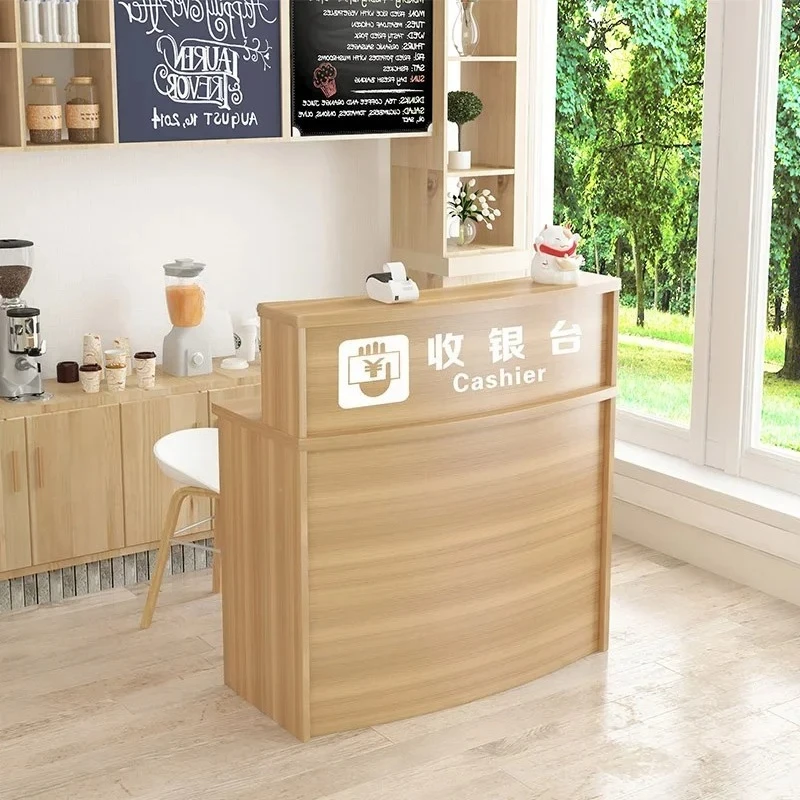 Modern Reception Desk Customized Wood Restaurant Shop Cashier Desks Commercial Furniture Bar Table Supermarket Front Desk f