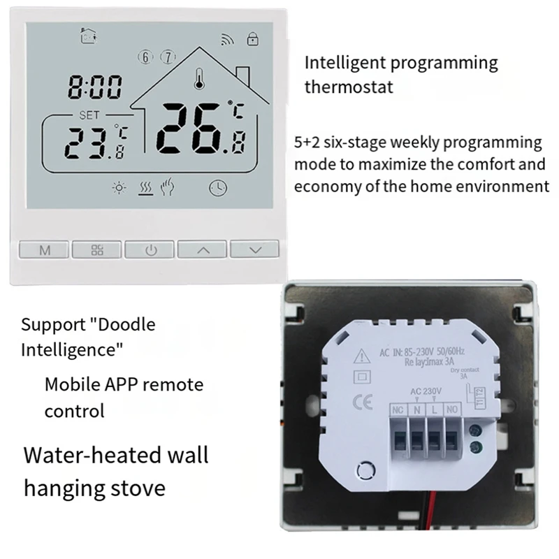 105 Wifi 16A Electric Heating Film Heating Cable Electric Heating Thermostat Floor Heating Thermostat, Easy To Use
