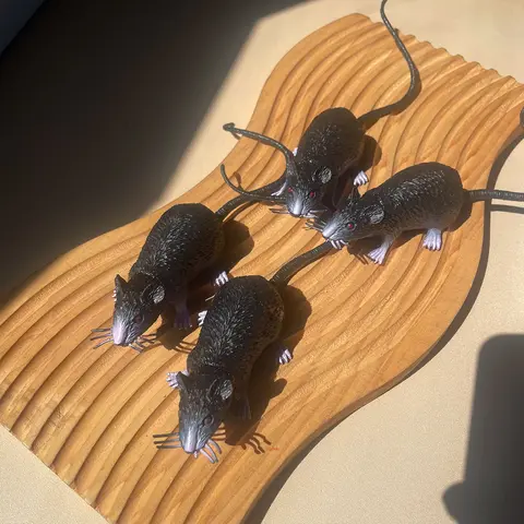 Ratón de rata falso realista: ratones de goma de rata de plástico, accesorios de broma simulados realistas para decoraciones de suministros para fiestas de Halloween