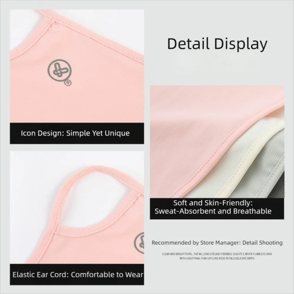 

Comfortable Ear Loops Summer Face Mask Windproof Thin Sunshade Veil Half-Face Breathable Sun-Shielding Mask for Women