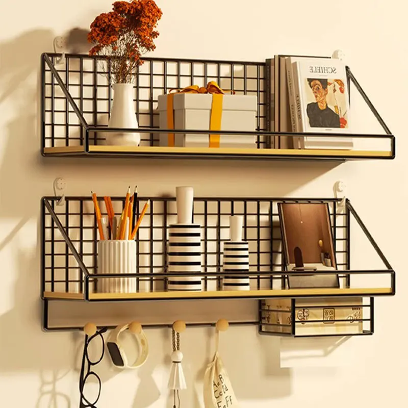 

1PC Storage Shelf Punch-Free Storage Shelf Bedroom College Students Bedside Dormitory Dormitory Wall Wall Iron Hanging Shelf