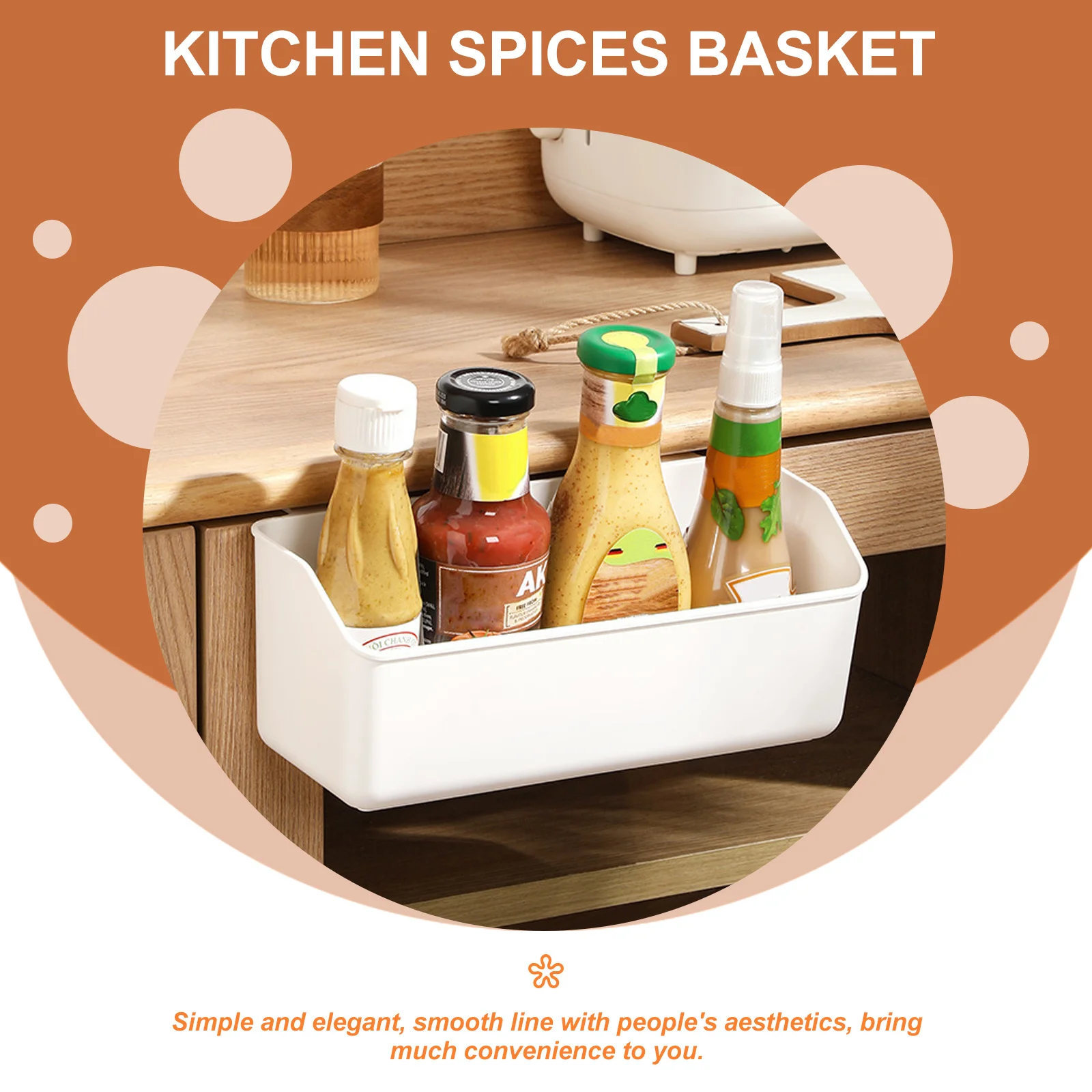 

Kitchen Storage Basket for Cabinet Door Organizer Over The Door Hanging Basket Seasoning Bottle Holder PP Material