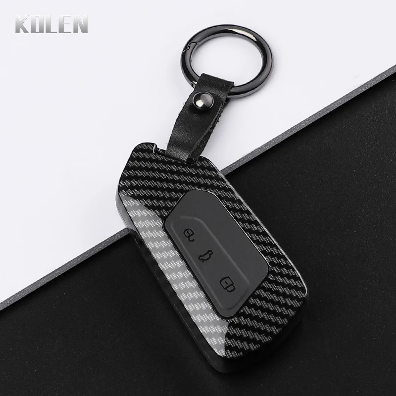 ABS Carbon Faser Stil Auto Schlüssel Fall Abdeckung Für VW Volkswagen Golf 8 MK8 GTI GTD R ID3 ID4 Cupra skoda Octavia A8 Sitz Leon MK4