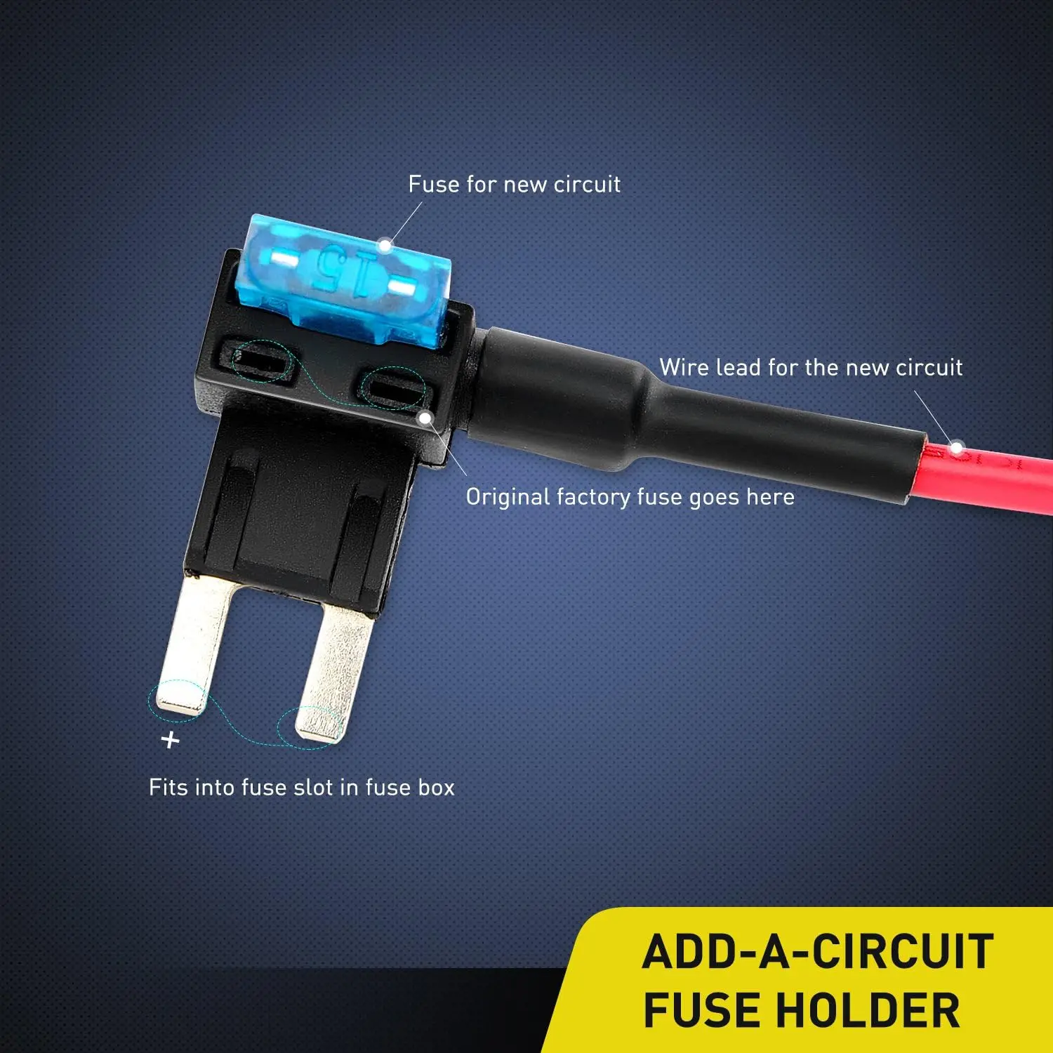 DaierTek 5 uds soporte de fusible de circuito adicional adaptador de grifo Mini ATM APM portafusibles de cuchilla adaptador de fusible conector de puente con fusible de 15A