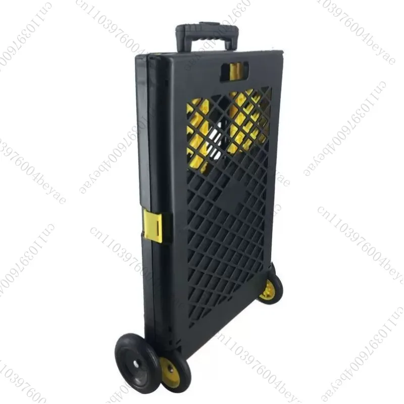 Foldable Mesh Cart Supermarket Pull Household Internet Celebrity Storage Box Grocery Beach  Shopping Cart Foldable Small Cart