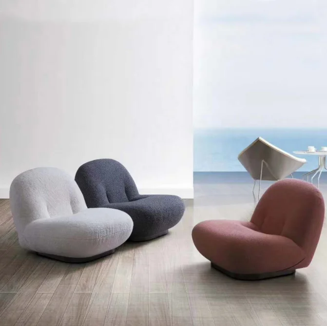 Modern Design  Furniture Living Room White Recliner Sofa Chairs Boucle Swivel Lounge Chair for Living Room HotelW75 D87 H65cm