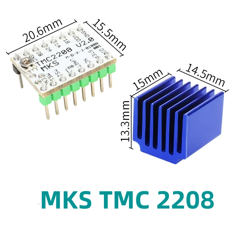 5 pcs MKS TMC2208 Driver Nema17Motor Stepper Motor DriverSilent Heat Sink SGen_L Robin Nano Motherboard Module 3D Printer Driver