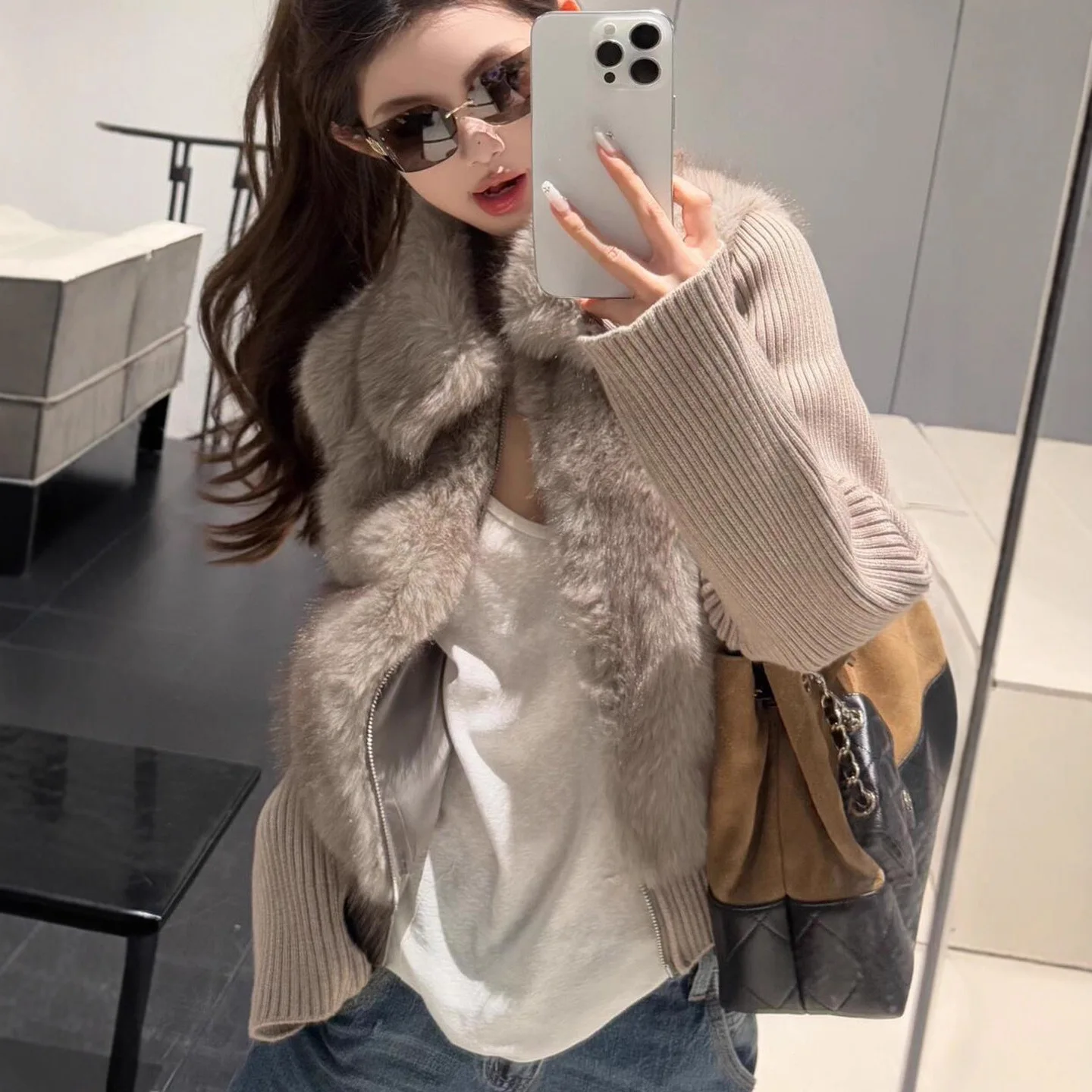 Women's outerwear 2026 winter new young environmentally friendly fur fur fur coat women's short style