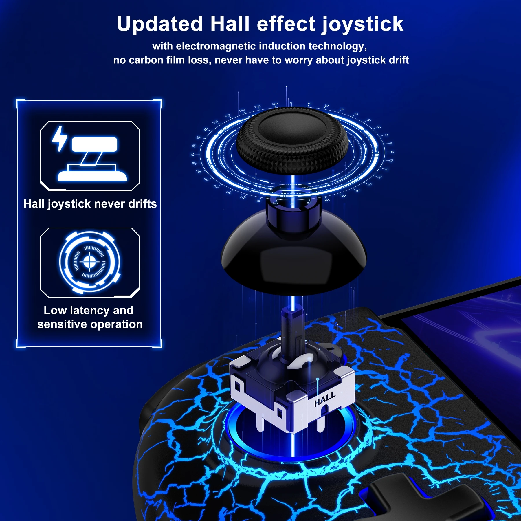 BEBONCOOL JC200 RGB Joystick with Bag For Nintendo Switch/Switch OLED Gamepads Built-in 6-Axis Gyro Double Motor Vibration