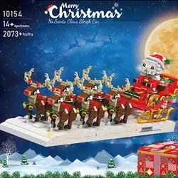 Creative Expert Christmas Seasonal Santa Claus Sleigh Car Model 2073PCS Building Blocks Brick Puzzle Toys for Christmas Gift