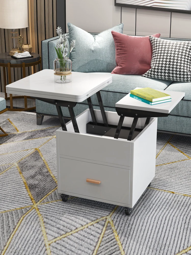 Elevating coffee table, multifunctional, foldable, dual-use small unit living room, integrated household