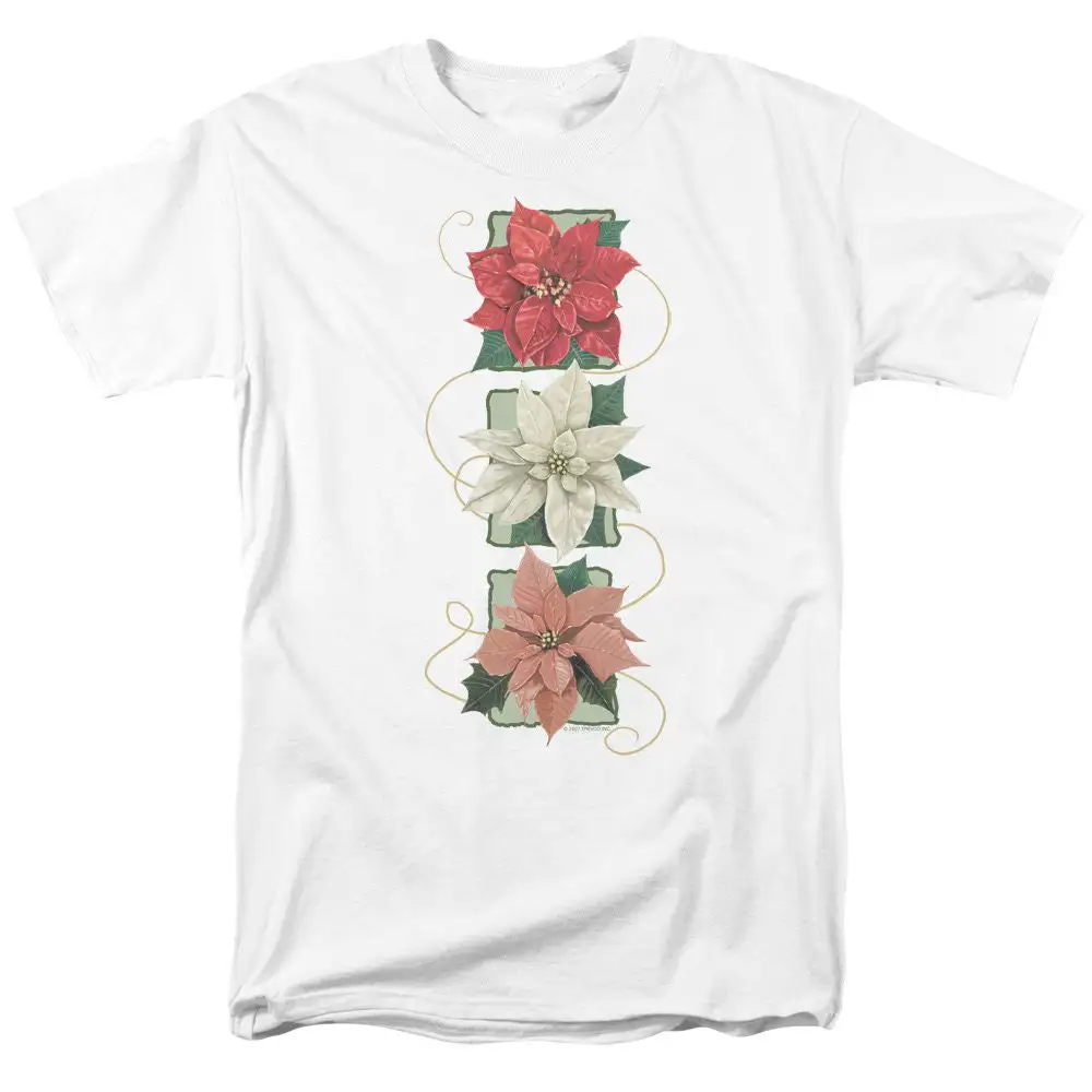 Poinsettias White Christmas T Shirt