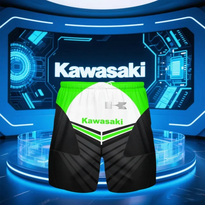 

Kawasaki Summer Popular 3D Printed Quick Drying Breathable Motorcycle Shorts and Off-road Motorcycle Sport Thin Shorts