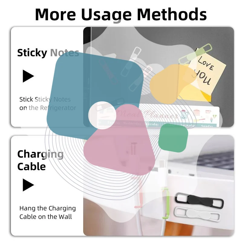 

2/3/6Pcs Magnetic Multifunction Silicone Adjustable Pen Stand Tablet Fixed Touch Pen Clips For Office Accessories Organizer