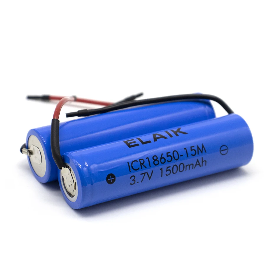 ICR18650 3.7V 1500mAh Energy storage rechargeable lithium battery for small flashlight battery Small fan battery 15m-Wiring