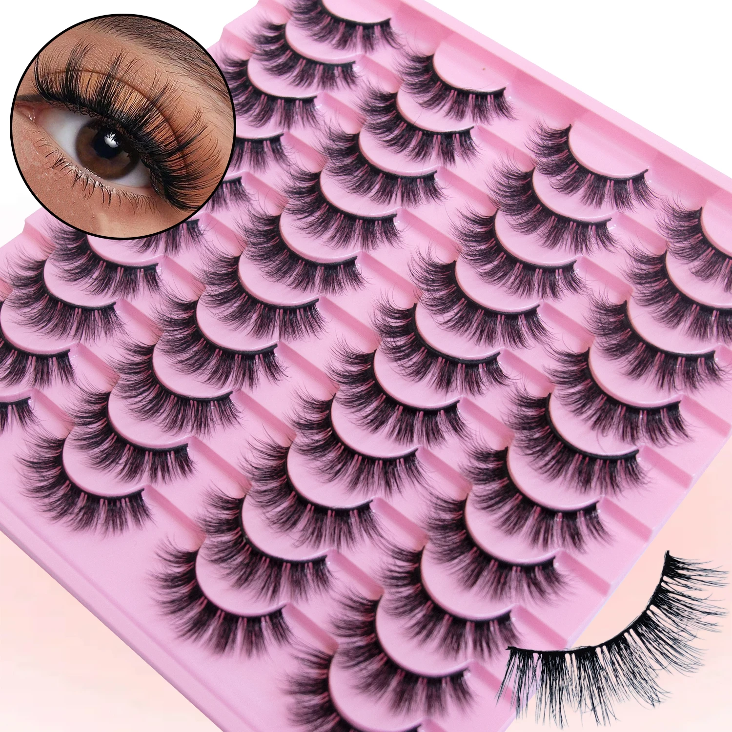 サックビス ラッシュ ミックススタイル 20ペア 3D 6D 8D ミンクまつげ ナチュラルまつげ ソフトクロス ウィスピーつけまつげ まつげストリップ