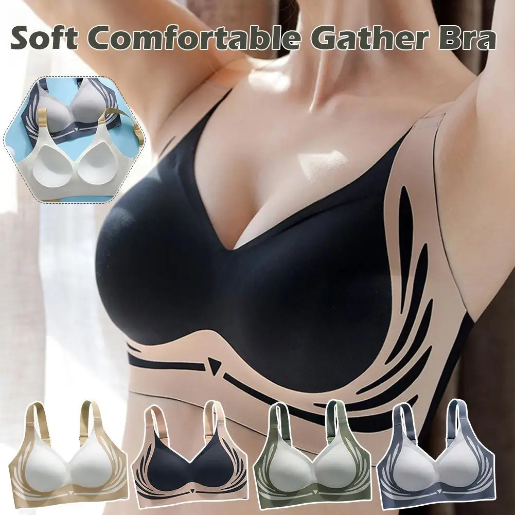 

1pcs Women's Underwear Support Adjustable Chest Gathering Anti Sagging Running Shock-absorbing Sports Fixed Cup Bra