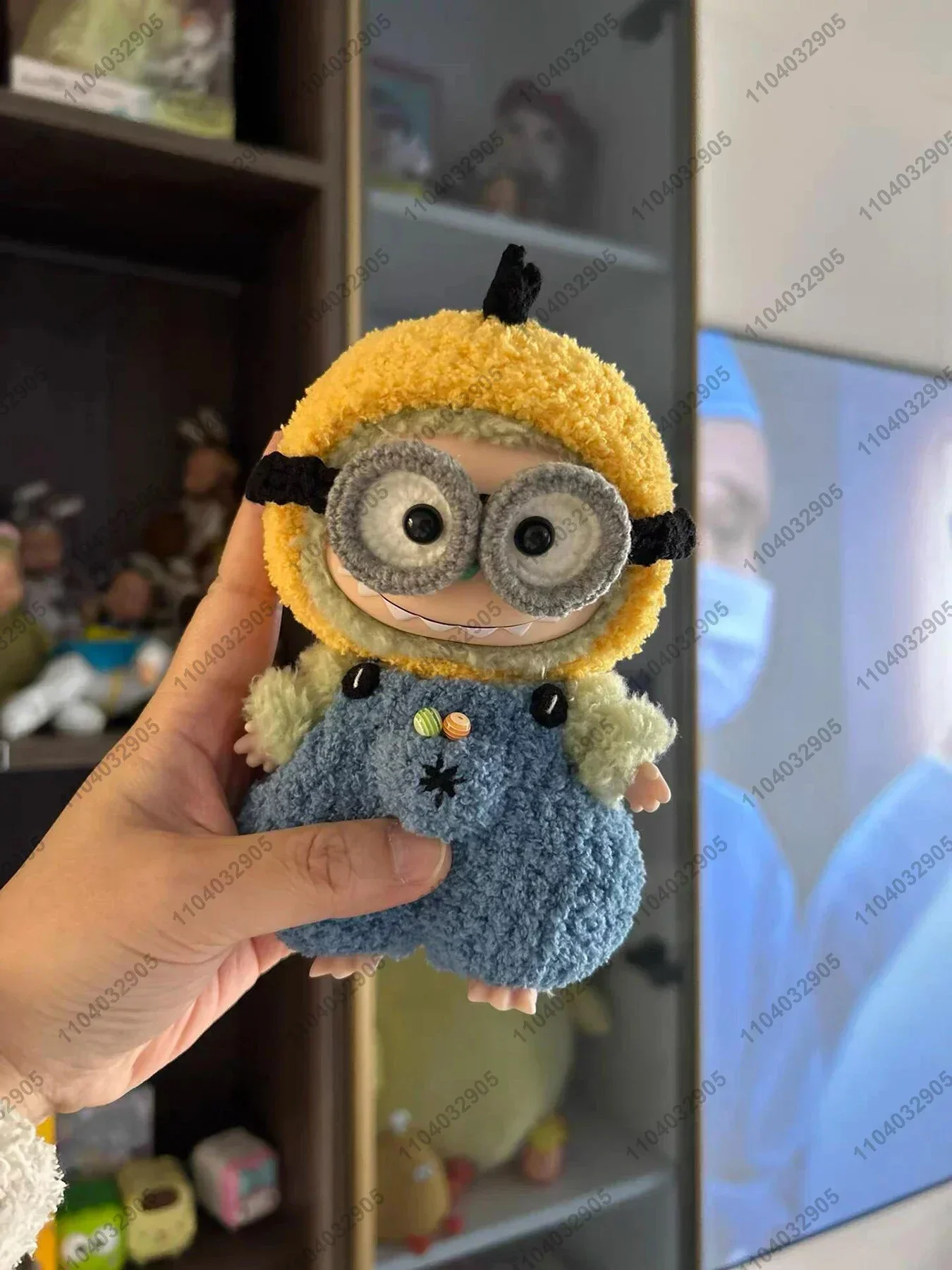 Labubu The Monsters Minion Cartoon Costume Clothes Tim bear High Quality 1:1 Replica Vinyl Doll Action Figure Bag Charm Pendant