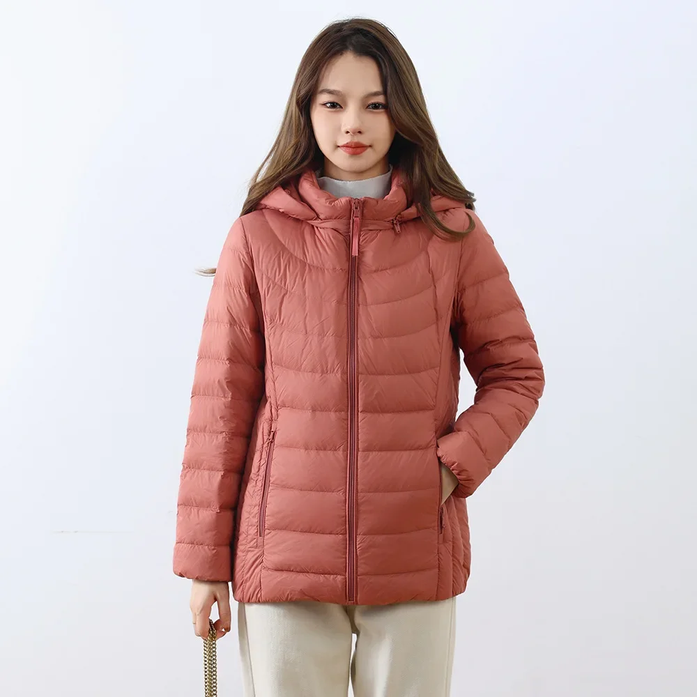 

2025 Autumn and Winter New Women's Down Jacket Hooded Slim Fit Commuting Windproof Jacket