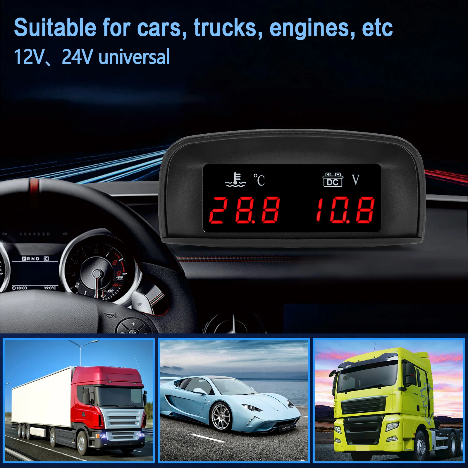 2 In 1 Car Water Temperature + - Digital Thermometer Probe ulasan dan harga