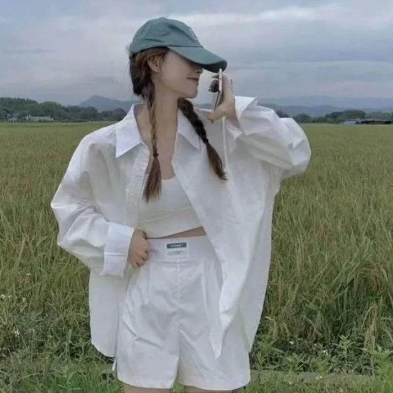 Karierte Hemdjacke mit POLO-Kragen, neues mittellanges Langarm-Oberteil für Damen