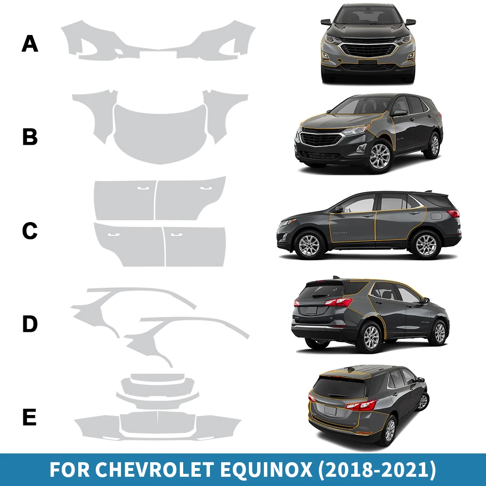 

Paint Protection Film for Chevrolet Equinox 2018-2021 Pre Cut Clear Kit Bra Transparent PPF TPU 8.5mil Sticker Invisible