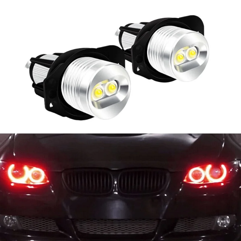 New Design 2PCS Angel Eye Halo Ring LED Bulbs for 3 Series Pre-LCI E90 E91 325i 2006-2012 Daytime Runing Lighting Bulb