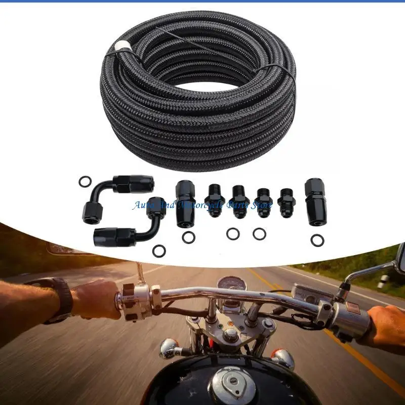P9FD Automatikgetriebe Kühlerleitungen 6AN Schlauchleitung für 4L60E 4L65E Autozubehör 15Ft geflochtenes Kabel – Detail 8