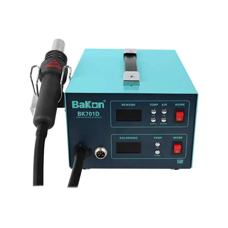 701D Digital Display SMD Rework Soldering Station Desoldering 2 In 1 Hot Air  ESD Weldering