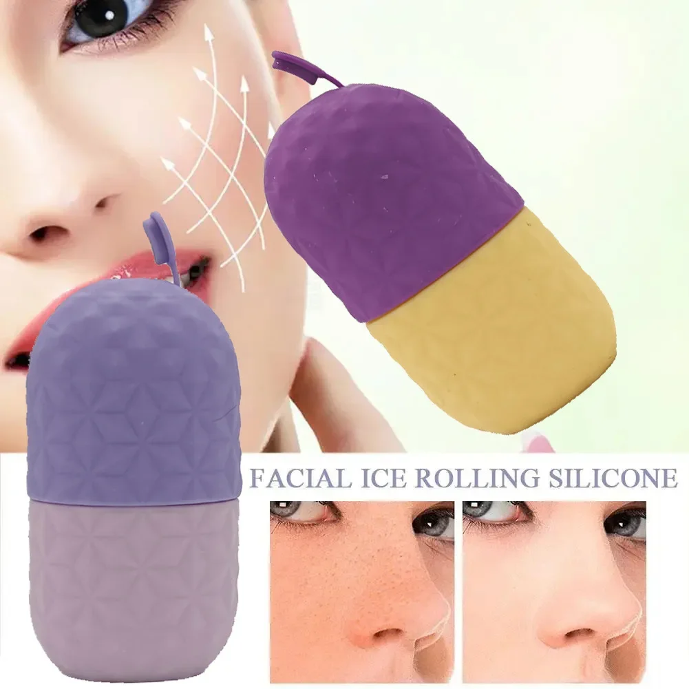 Rodillo Facial de silicona para el cuidado de la piel, herramientas de estiramiento y contorno, bandejas de cubitos de hielo, bolas de globo de hielo, masajeador Facial, herramienta para el cuidado de la piel