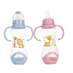 240mL Safe Nursing Food Armazenamento de água Baby Gourd-shaped Feeding Bottle com alças para recém-nascidos Toddlers Infant Acessórios Cup