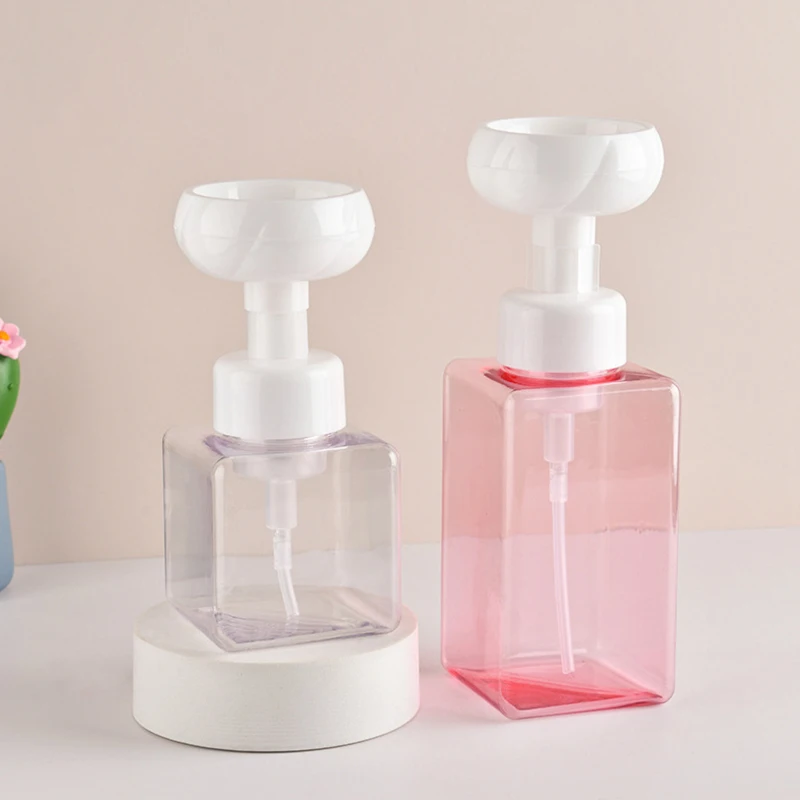 Floral Foam Pump Bottle Refillable Flower-Shaped Liquid Hand Soap Dispenser Empty Lotion Shampoo Shower Gel Sparkling Bottle