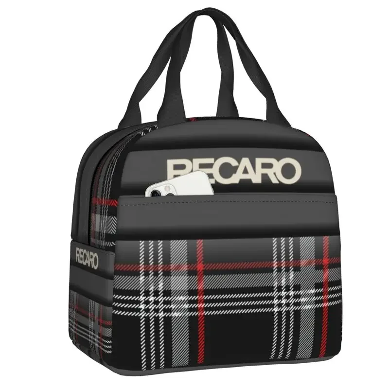 Scottish Tartan Plaid Recaros Insulated Lunch Box for Women Warm Cooler Thermal Lunch Bag Work School Food Picnic Container Tote