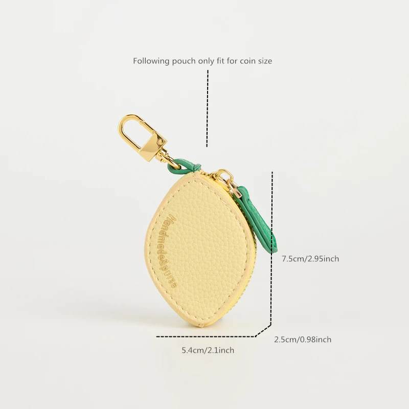 Yellow lemon Fruit Charm coin purse cute key chain mini pouch Wallet gift for girl women 2025  spring summer new image 3