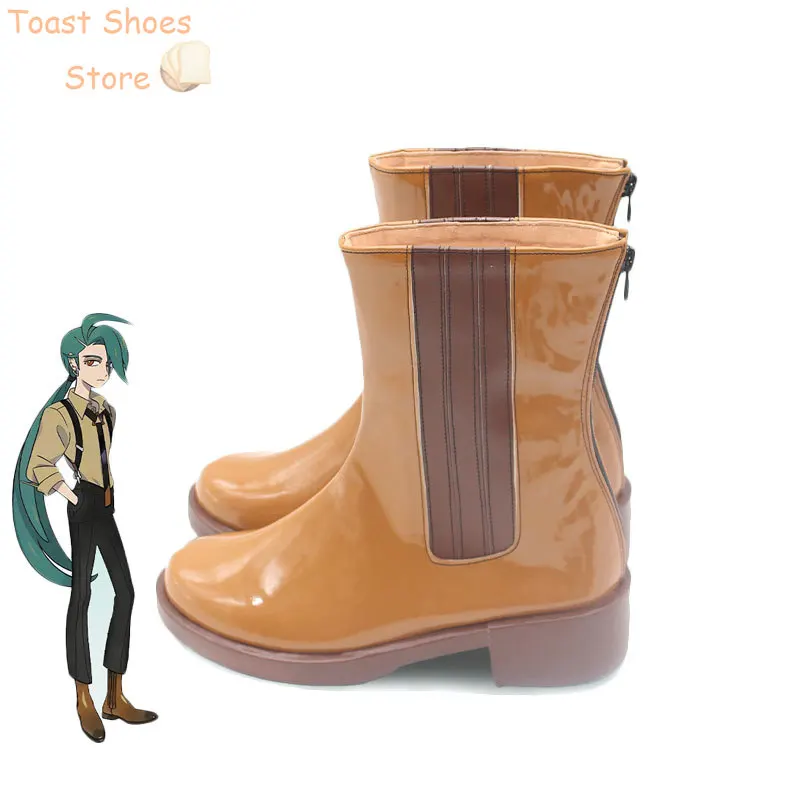 Rika cosplay schuhe pu lederschuhe halloween karnevals stiefel cosplay prop kostüm prop