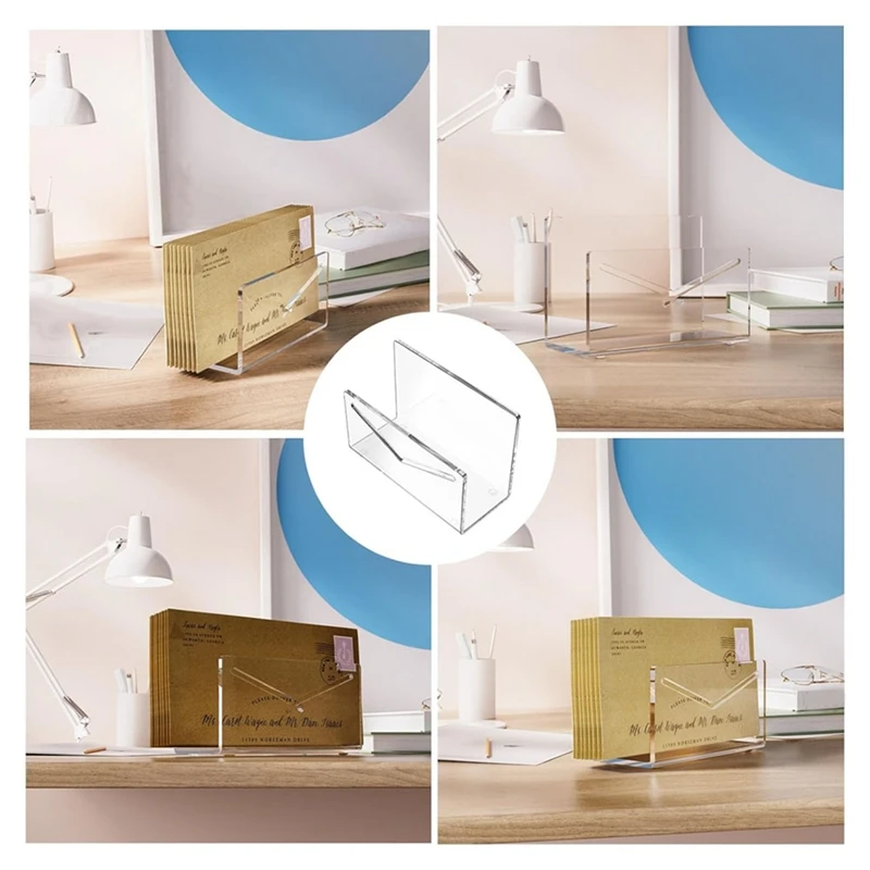 우편물 거치대 우편 정리함 조리대 아크릴 우편물 분류 키트, 책상 봉투 거치대 편지 정리함 키트, 사무실 학교용