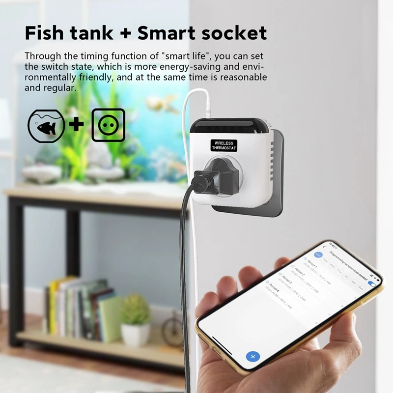 1 قطعة واي فاي الذكية مقبس بلاستيكي ثرموستاتي متحكم في درجة الحرارة للبرمجة ل Smartlife اليكسا جوجل مساعد الاتحاد الأوروبي التوصيل