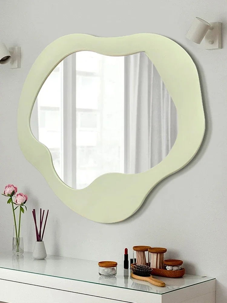 Light Luxury Makeup Mirror Cute Irregular Bathroom Mirror Irregular LED Lamp Decorative Mirror